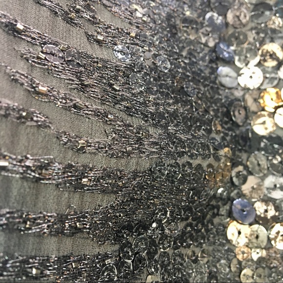 ADAM Adam Lippes beaded silk grey shift dress 4 - Picture 5 of 8